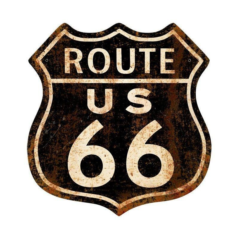 Placa Rota 66: Destino certo para motoqueiros, estudantes e aventureiros em geral.