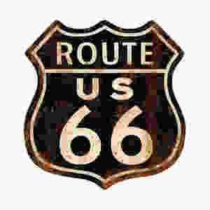Placa Rota 66: Destino certo para motoqueiros, estudantes e aventureiros em geral.