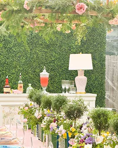 Green Hedge wall backdrop event