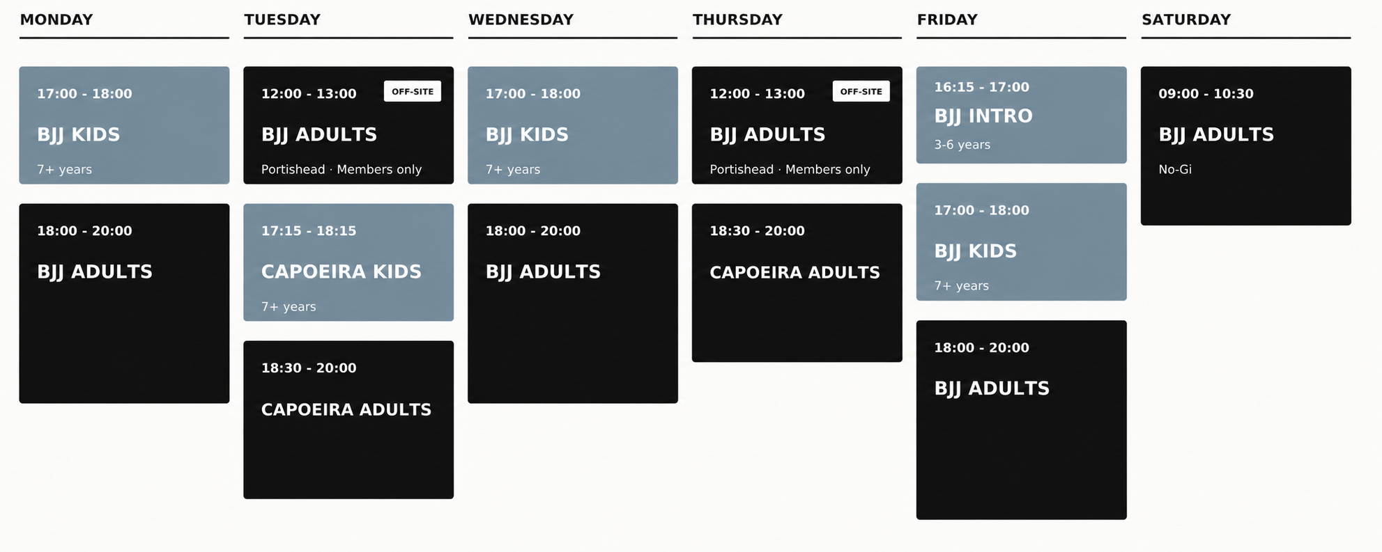 Weekly Timetable