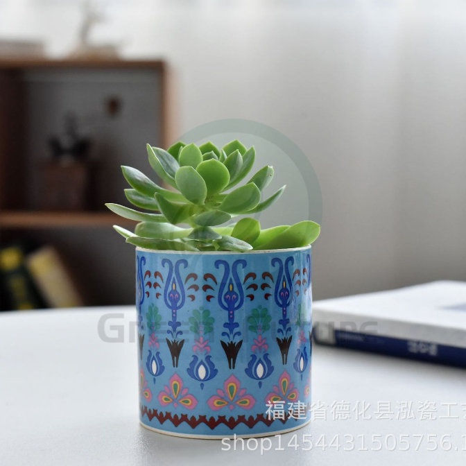 Thumbnail: Succulent Pot Cactus Pot Ceramic Pot Zakka Minimalism Planter Pasu Seramik Putih