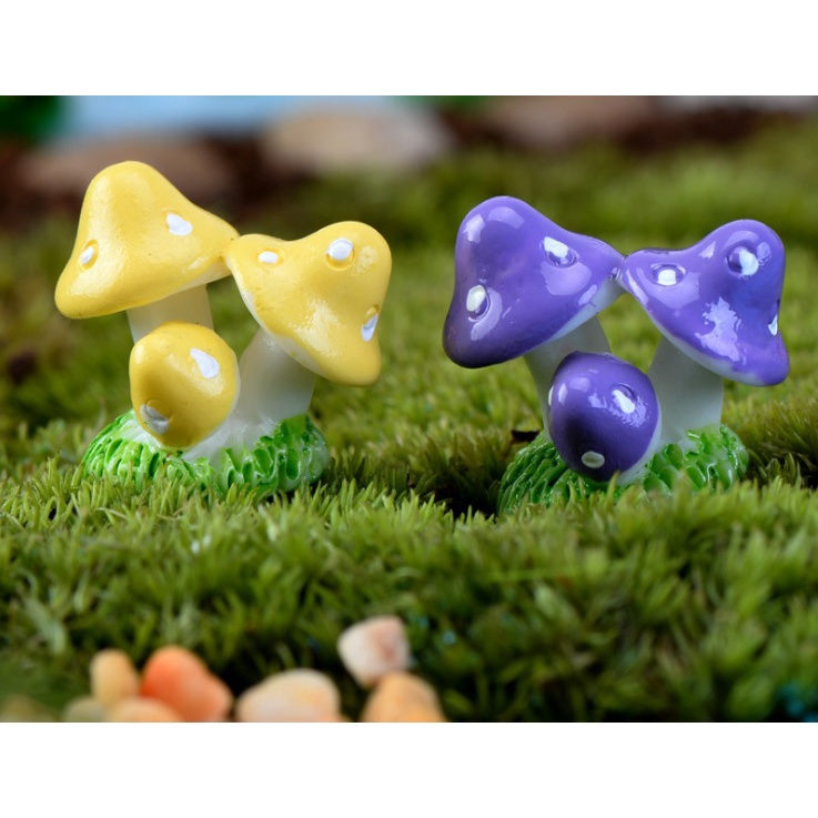 Thumbnail: 彩色蘑菇盆栽配件 Colorful Mushroom  plant decoration MiniatureTerrarium Bonsai Cake Deco