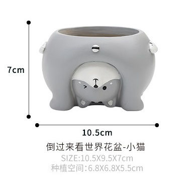 Thumbnail: 倒过来看世界 Succulent Pot Ceramic Pot  Zakka Minimalism Planter Pasu Seramik