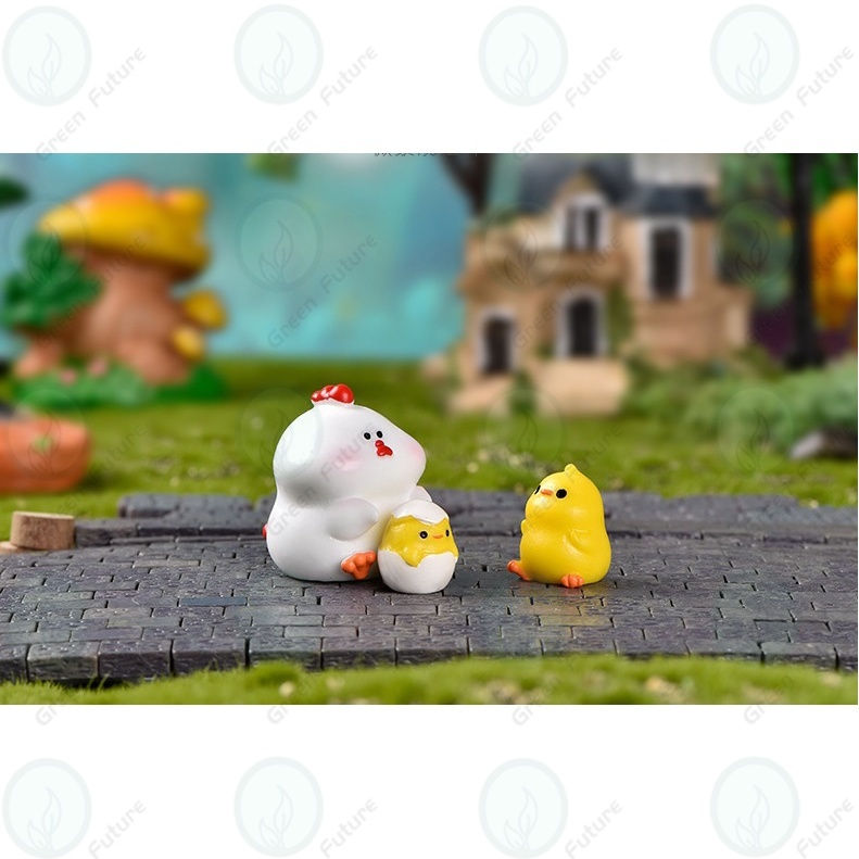 Thumbnail: 可爱小鸡一家盆栽摆件 Chicken Family plant decoration