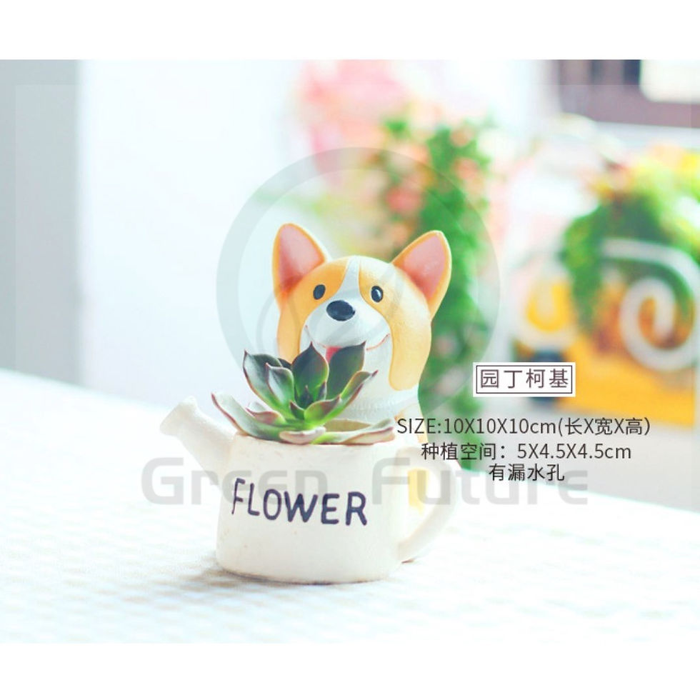 Thumbnail: 柯基犬多肉花盆 zakka small short-legged corgi succulent flower pot office desktop resin