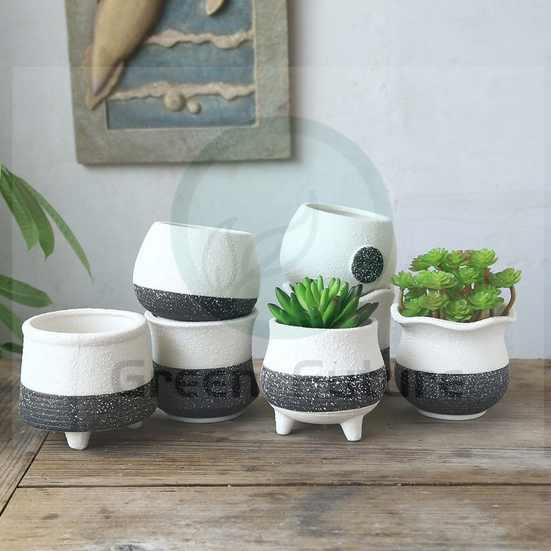 陶瓷花盆 Succulent Pot Ceramic Pot Zakka Minimalism Planter Pasu Seramik