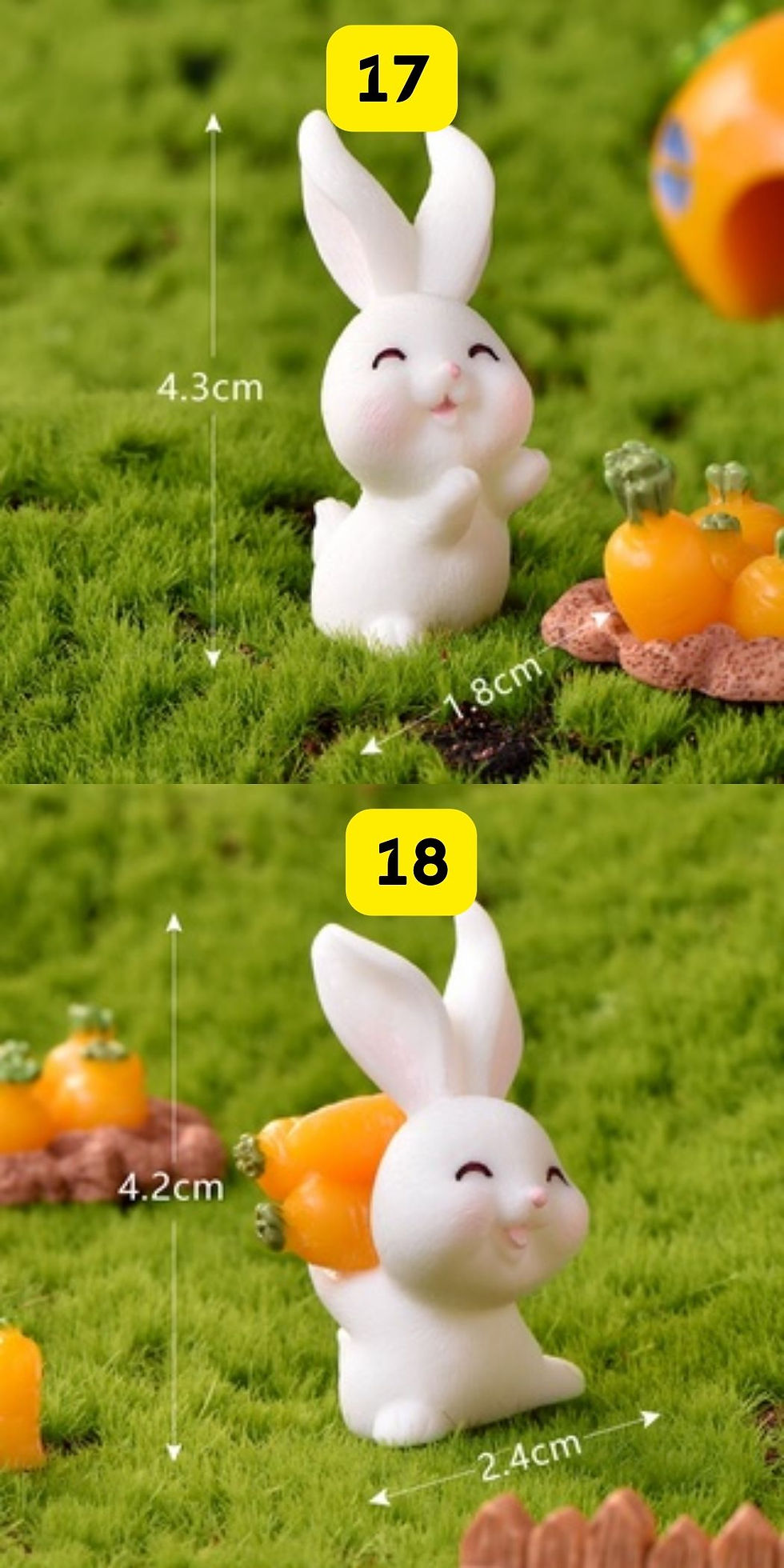 Thumbnail: 拔萝卜兔子卡通盆栽配件 rabbit Carrot pulling cartoon plant accessory