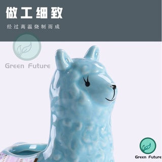 Thumbnail: 羊驼花盆 Alpaca Small Animal Ornaments Rectangular Succulent Flower Pot Ceramic