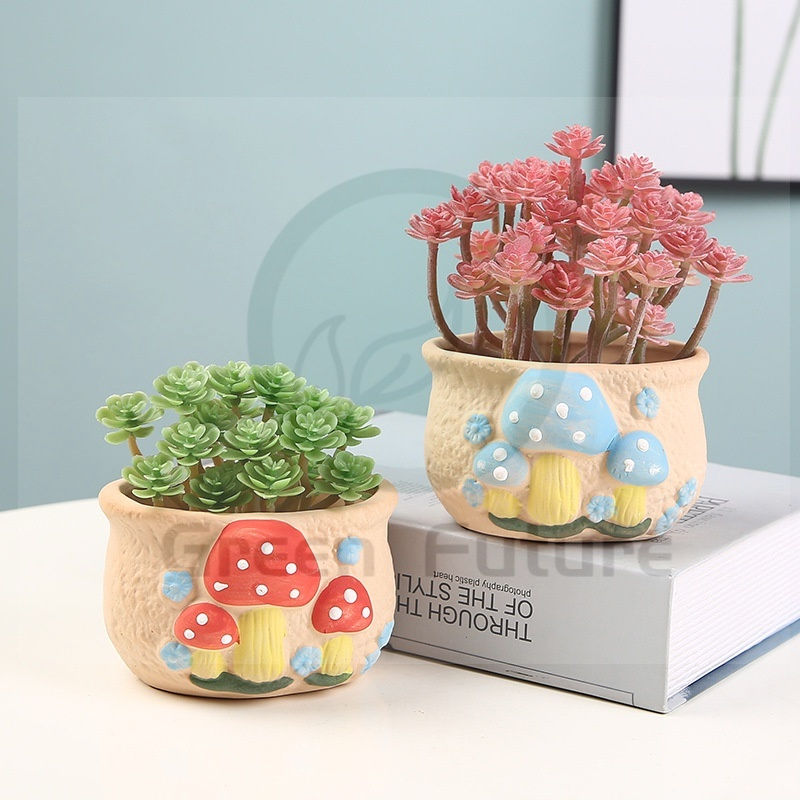 Thumbnail: Succulent Pot Ceramic Pot   Zakka Minimalism Planter Pasu Seramik kaktus 仙人掌花盆