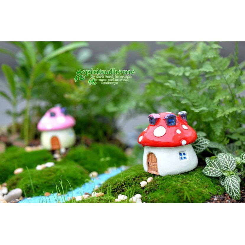 Thumbnail: 蘑菇造型屋子盆栽配件 Mushroom shaped house decoration