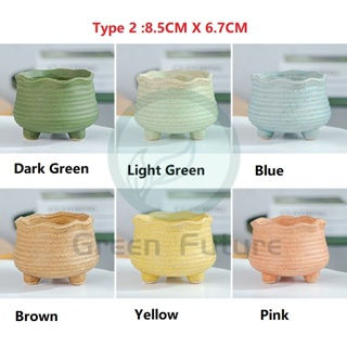 Thumbnail: 3 Type 彩色简约个性花盆 Succulent Pot Cactus Pot Zakka Minimalism Planter Pasu Seramik