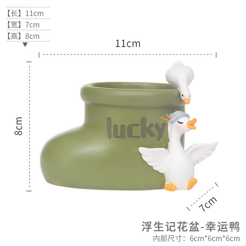 Thumbnail: 浮生记 Succulent Pot Ceramic Pot  Zakka Minimalism Planter Pasu Seramik Putih