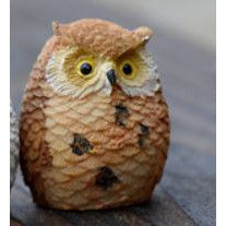 Thumbnail: 短羽毛猫头鹰盆栽摆件 Short-feathered Owl Potted Plant Decoration Bonsai Cake Mini Cute