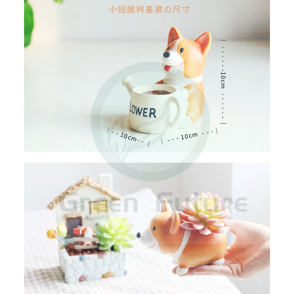 Thumbnail: 柯基犬多肉花盆 zakka small short-legged corgi succulent flower pot office desktop resin