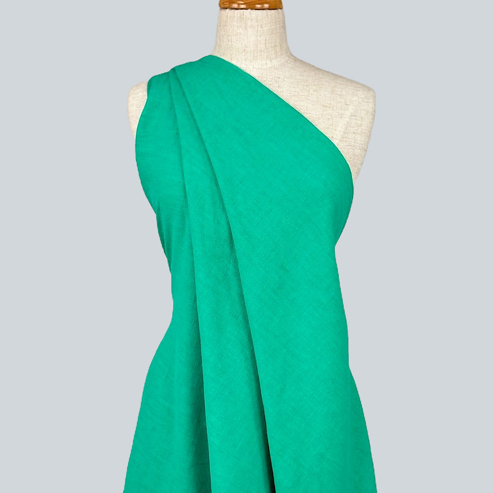Luxurious 250gsm stone wash linen fabric in Emerald Green, ideal for pants and jackets