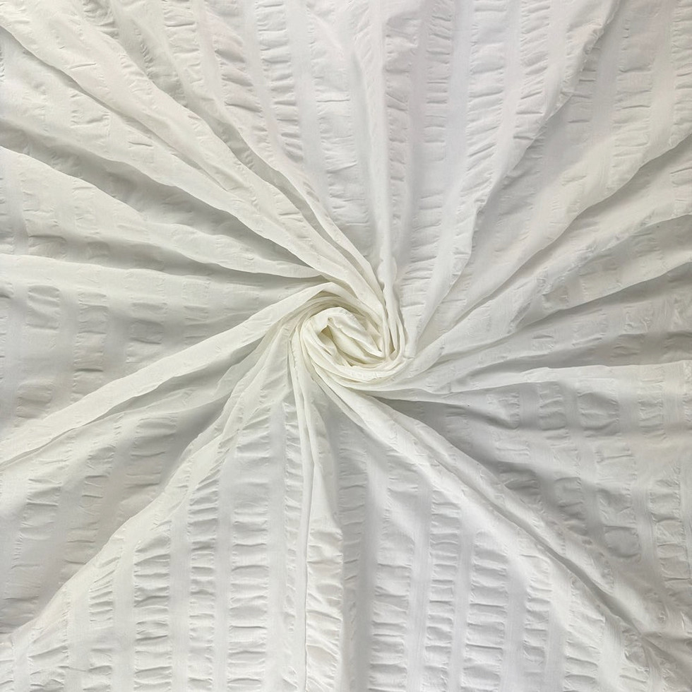 Close-up of white Shima NATURAL Japanese cotton fabric texture