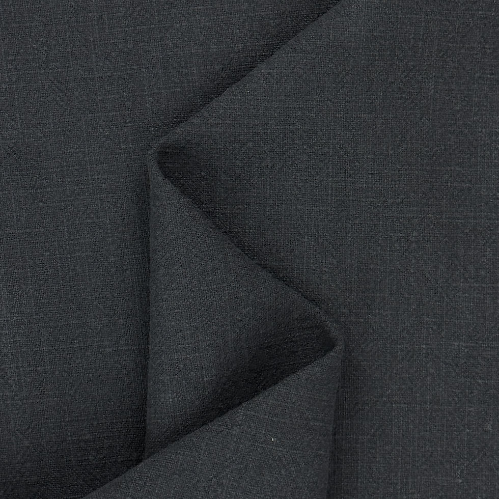 Luxurious 250gsm stone wash linen fabric in Black, ideal for pants and jackets
