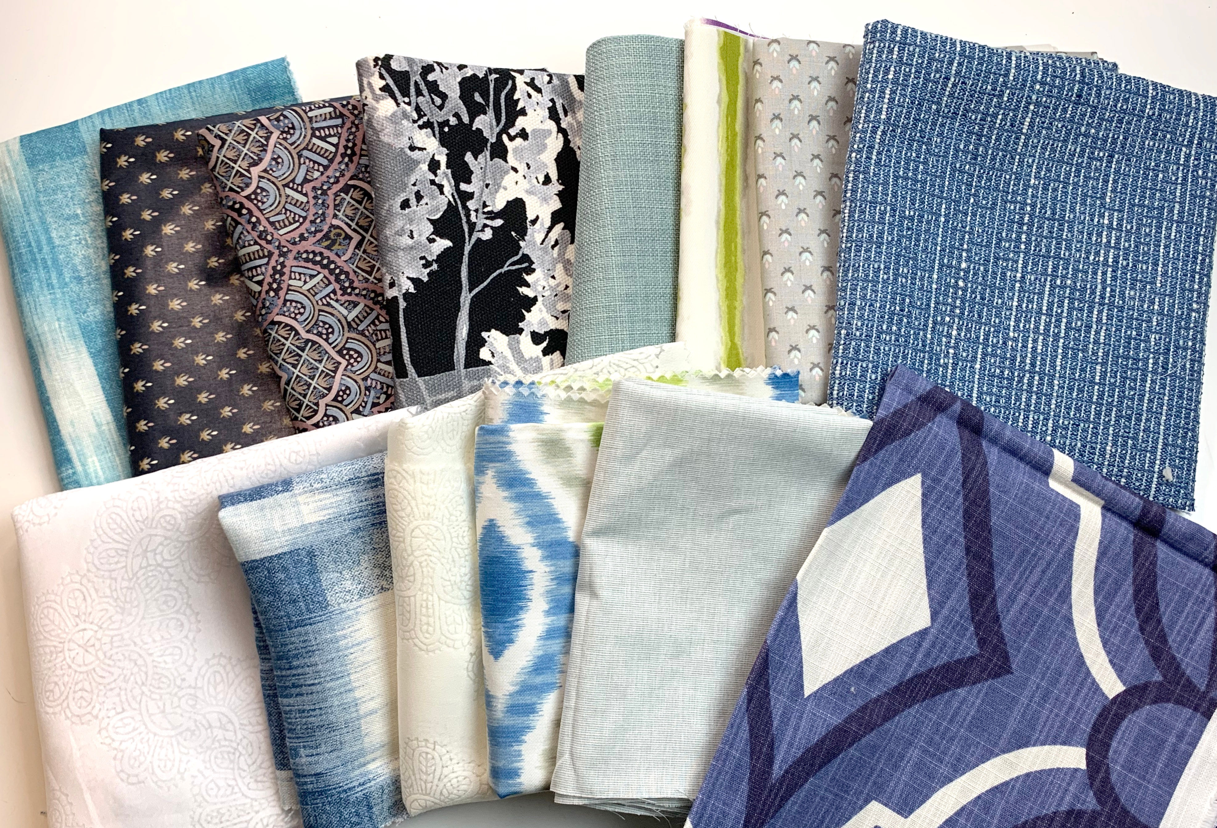 Designer Fabric Samples -Beautiful Winter Palette