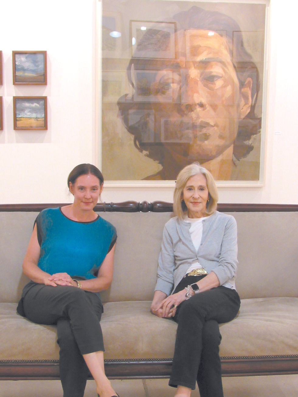 William Louis-Dreyfus Foundation curators Christina Kee and Mary Anne Costello at one of the foundation galleries. Directly behind them are works by Tai Shan Schierenberg. ABBY LUBY PHOTOS