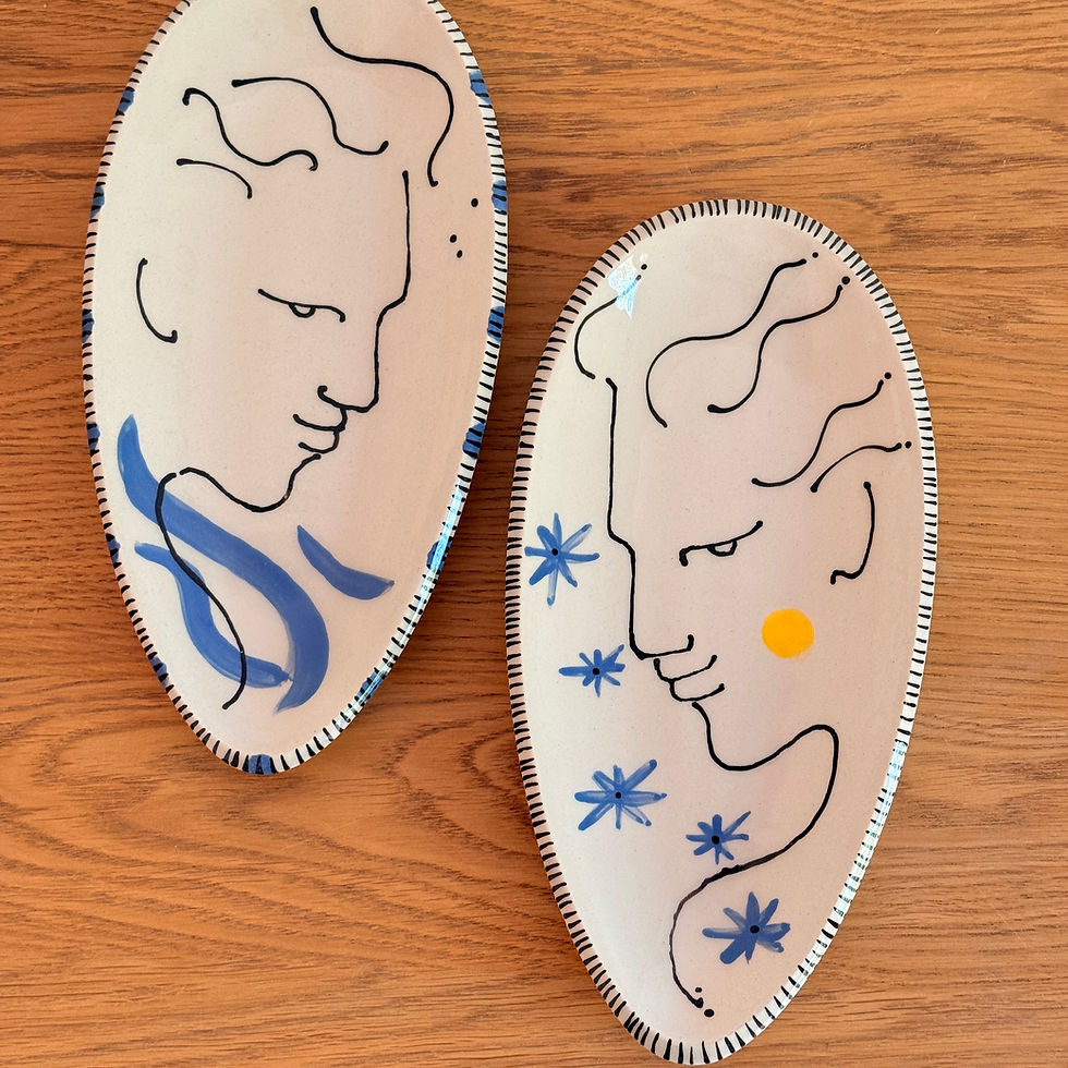 Miniature : plat forme oeuf décor visage