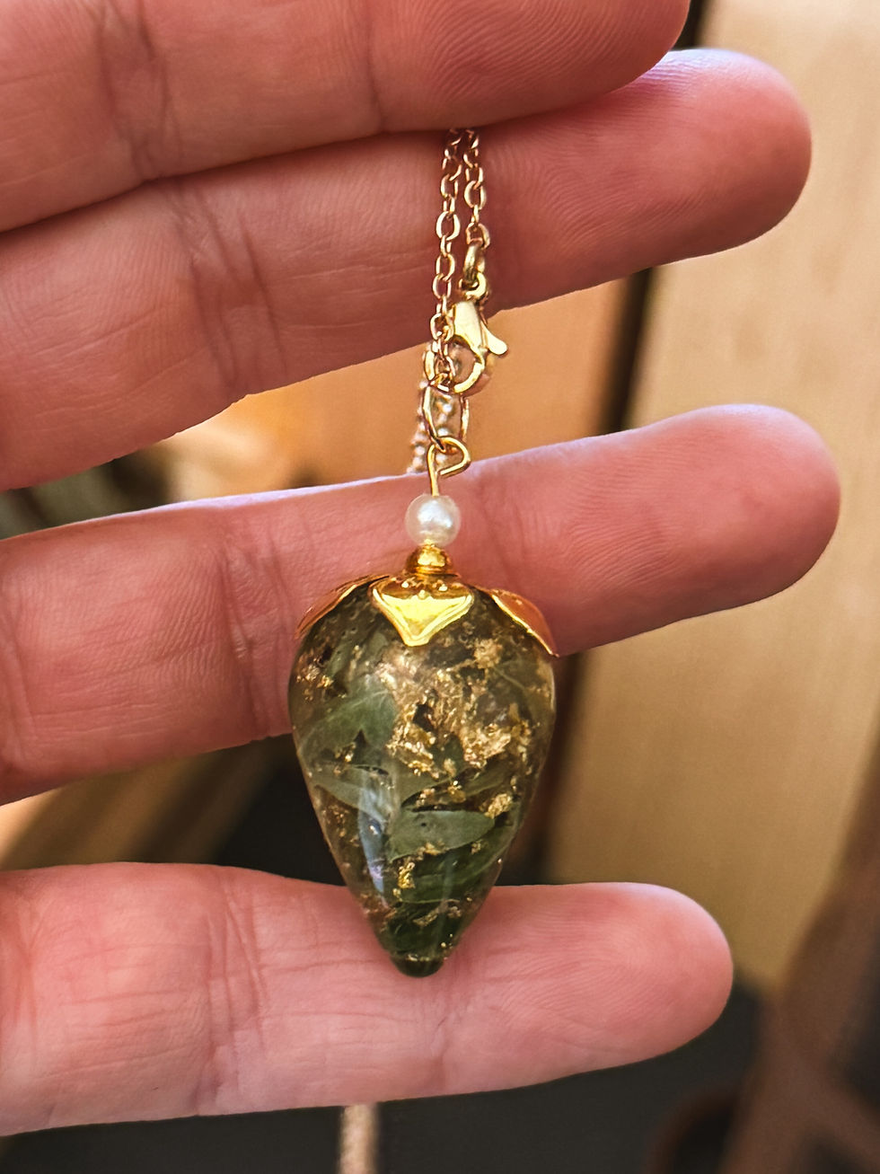 Miniature : Collier-Pendule Sous-Bois Dorés
