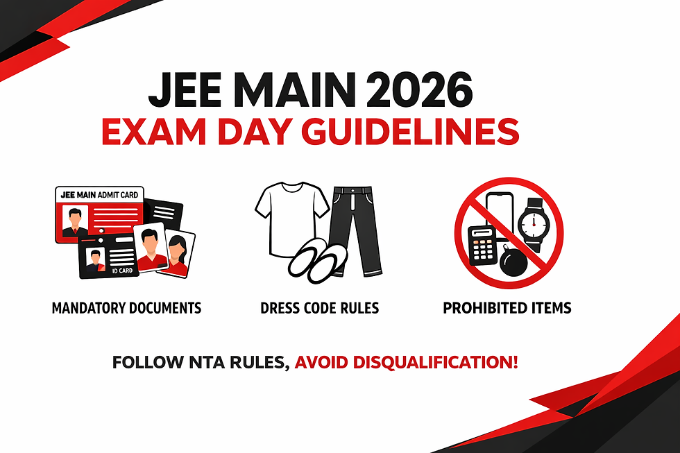 JEE Main 2026 exam day guidelines overview