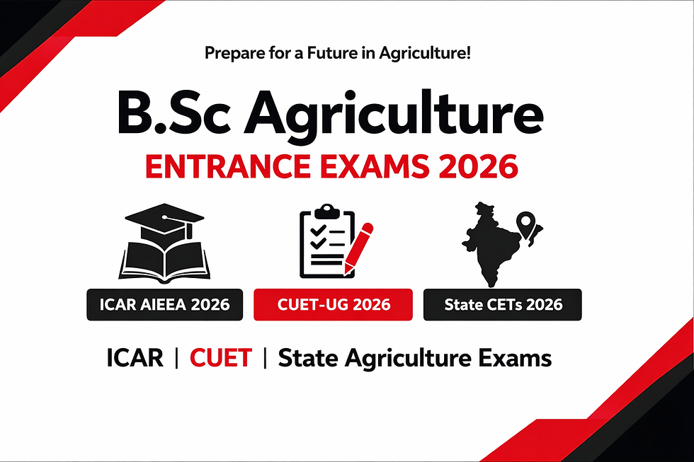 B.Sc Agriculture Entrance Exams 2026: ICAR, CUET & State Stream Details