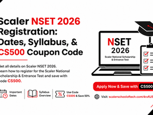 Scaler NSET 2026 Registration: Dates, Syllabus, & CS500 Coupon Code