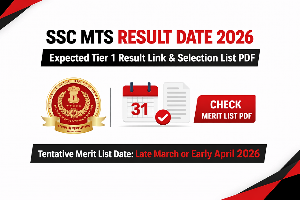 SSC MTS Result Date 2026 Tier 1 Result Link and Selection List PDF