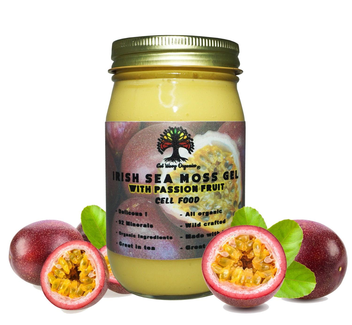 Wildcrafted 100% Organic Irish Sea Moss Gel infused with Passion Fruit