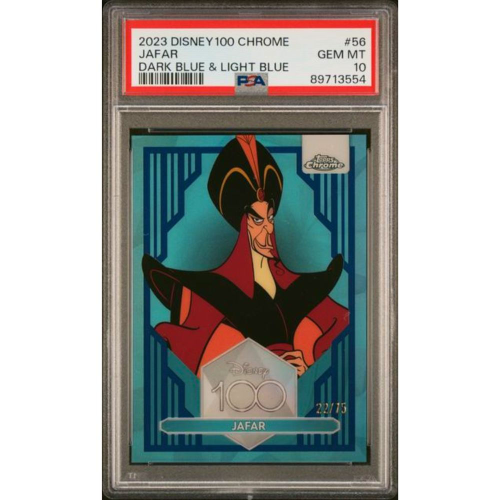 2023 Topps Disney 100 Chrome #56 Jafar Dark & Light Blue /75 PSA 10
