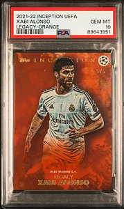 2021-22 Topps Inception UEFA Xabi Alonso Orange 5/5 PSA 10