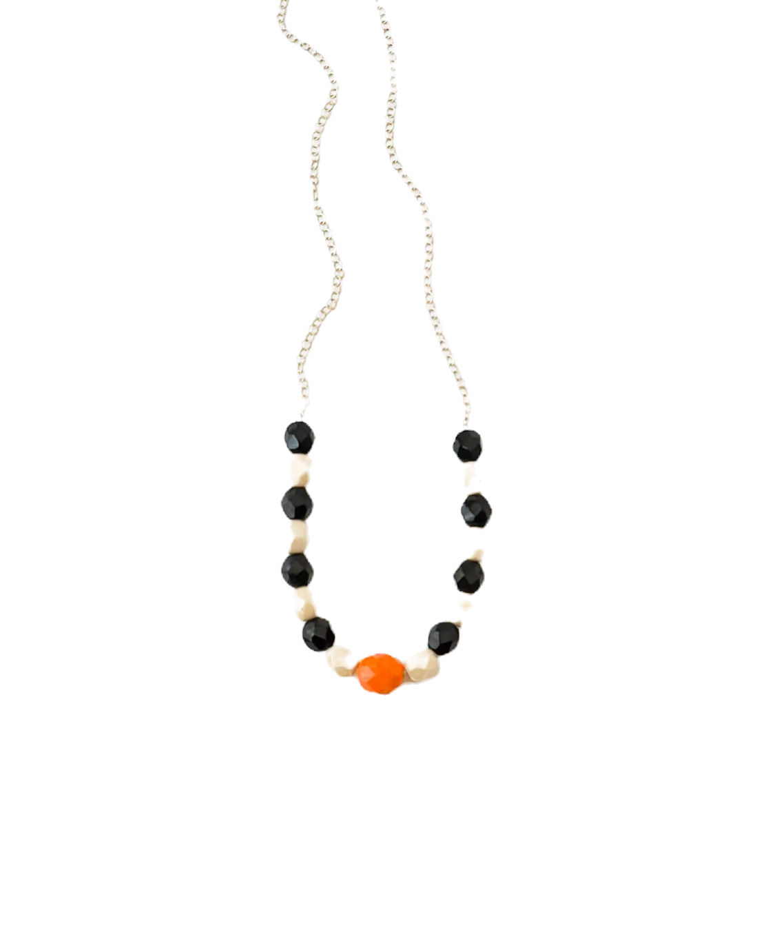 Adjustable Two-Tone Colorful Beaded Necklace with Gold Chain