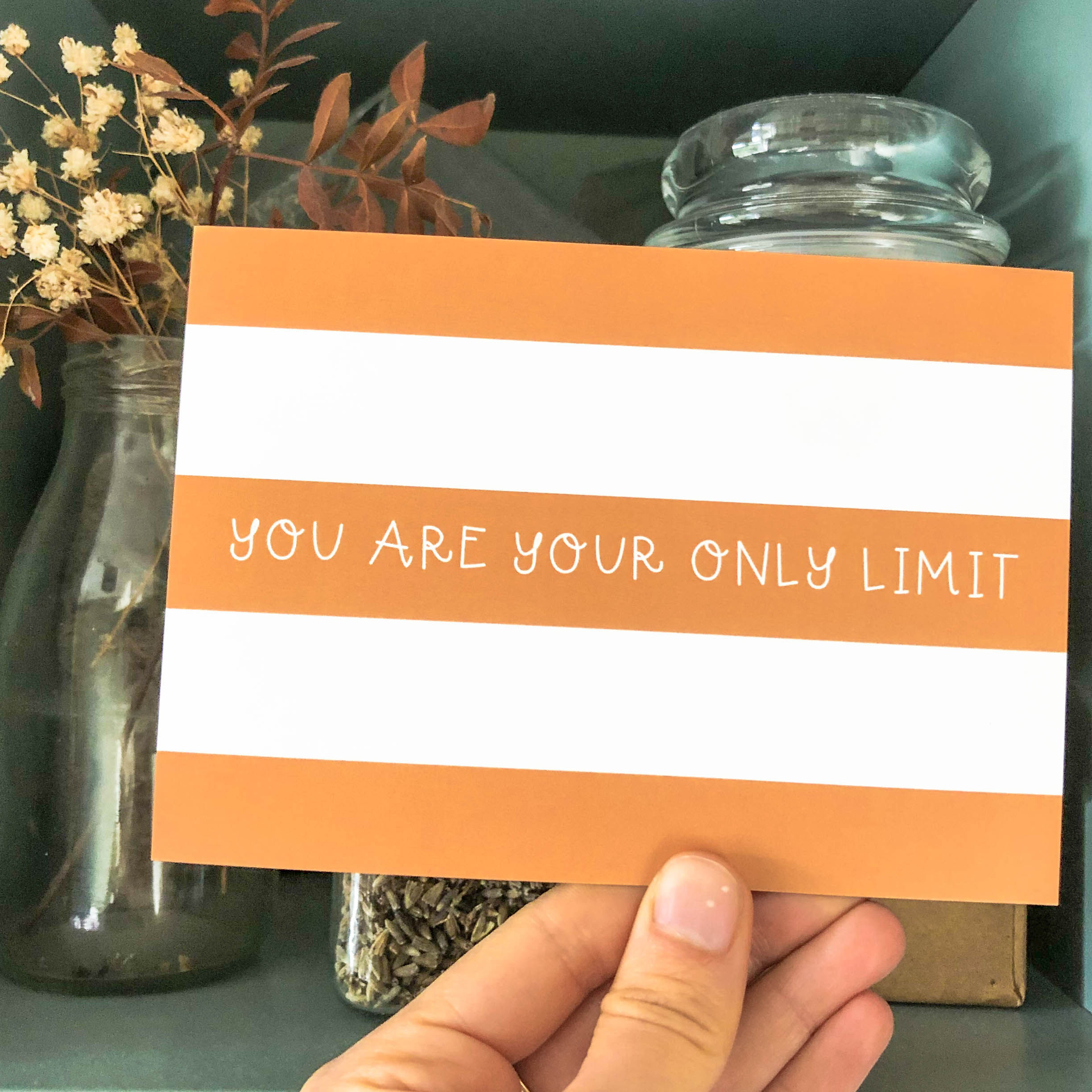 'You are your only limit' postcard