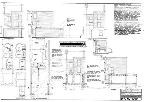 Side Return Flat Roof Drawing