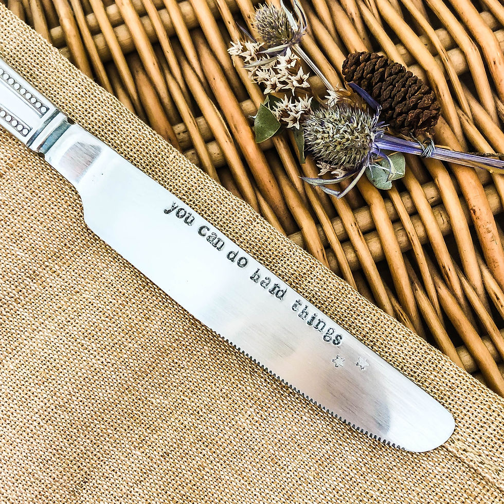 Thumbnail: 'Be your own hero/You can do hard things' cutlery set [se