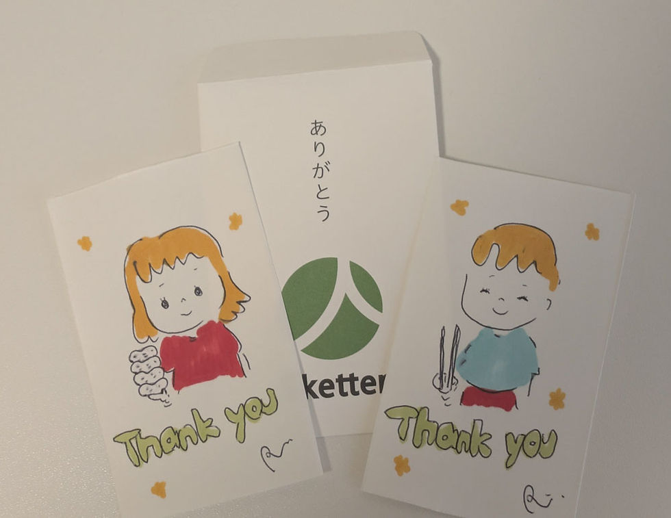 スケッターぽち袋に入っていたHさん自筆の 可愛いイラスト