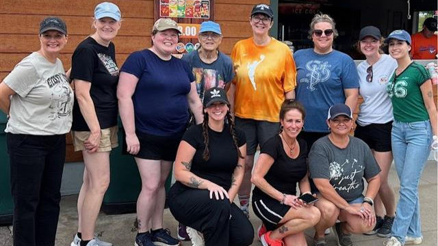 St. Croix Valley Restorative Services staff and board at a baseball fundraiser.