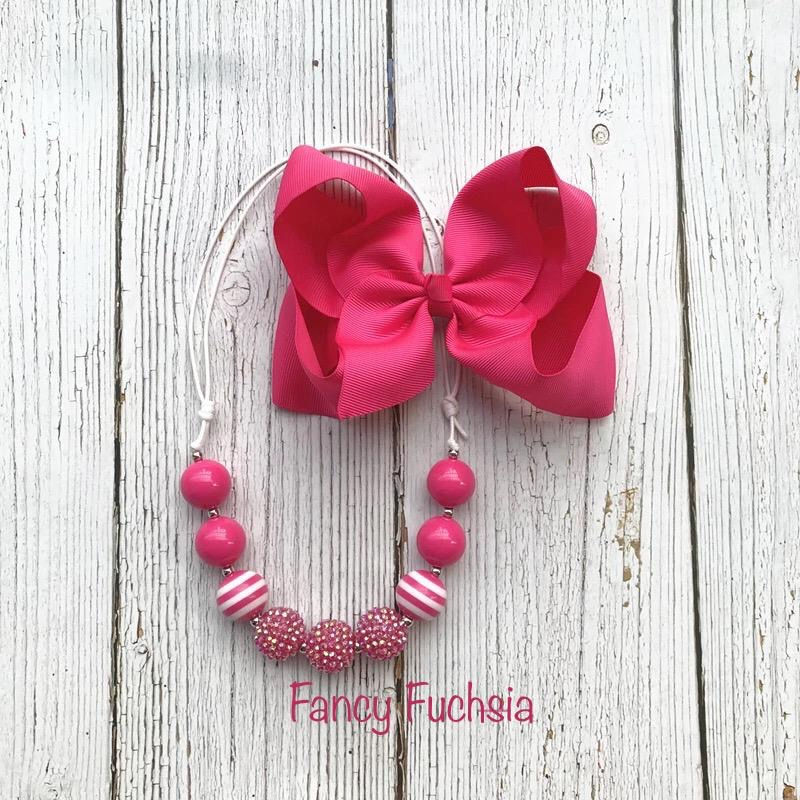 Thumbnail: Classic Hair-Bow & BubbleGum Necklace Set
