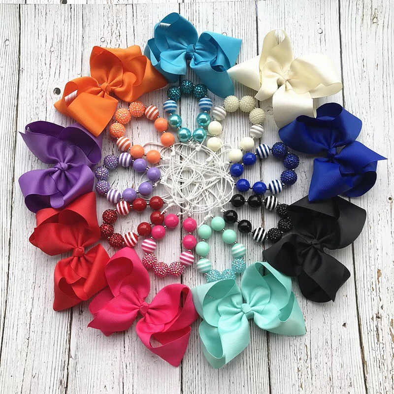 Thumbnail: Classic Hair-Bow & BubbleGum Necklace Set