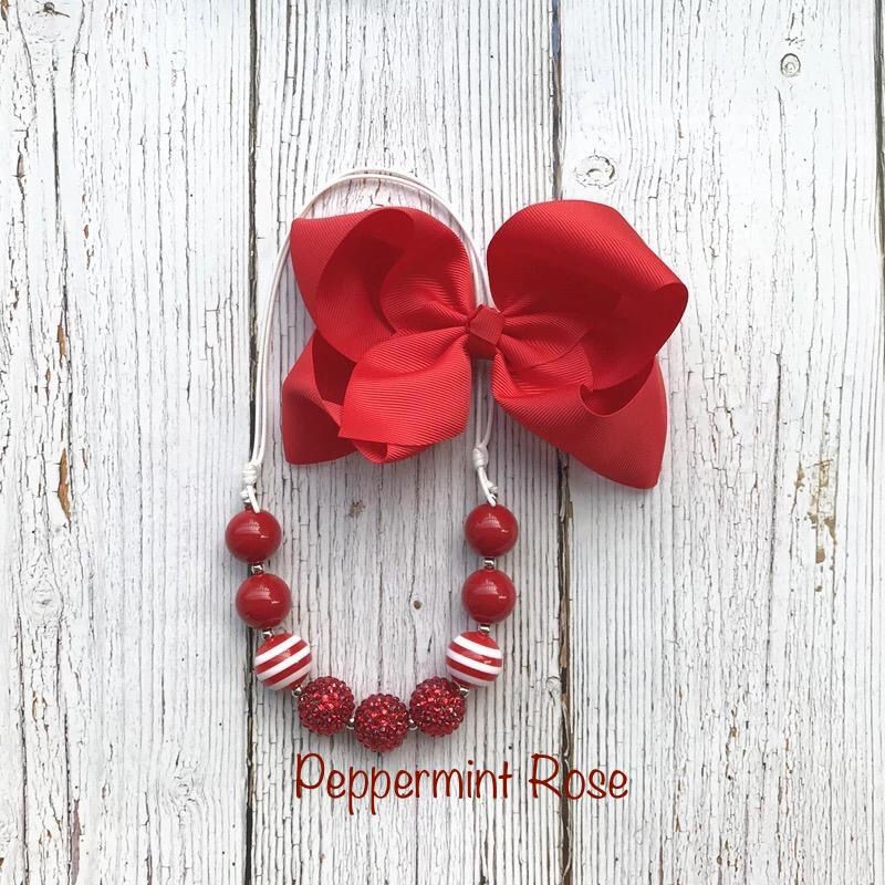 Thumbnail: Classic Hair-Bow & BubbleGum Necklace Set