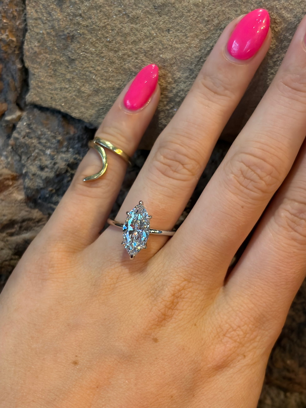 Thumbnail: Lab 3.09ct Diamond Marquise Ring