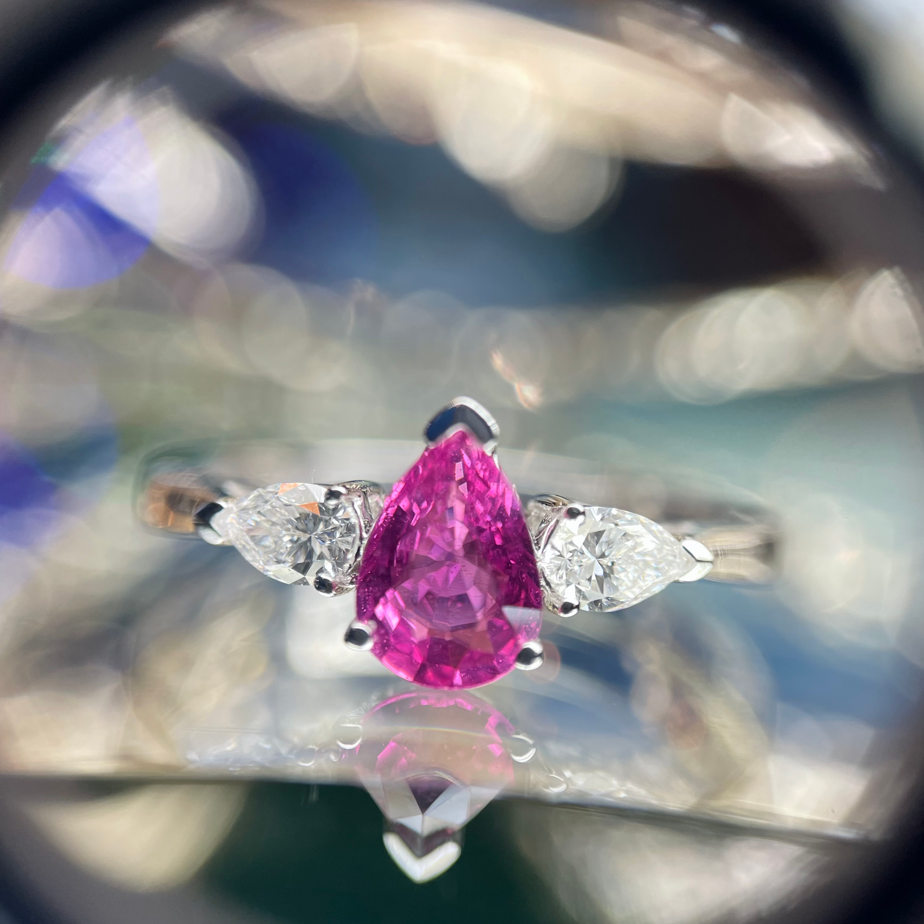 Pink Sapphire and Diamond ring