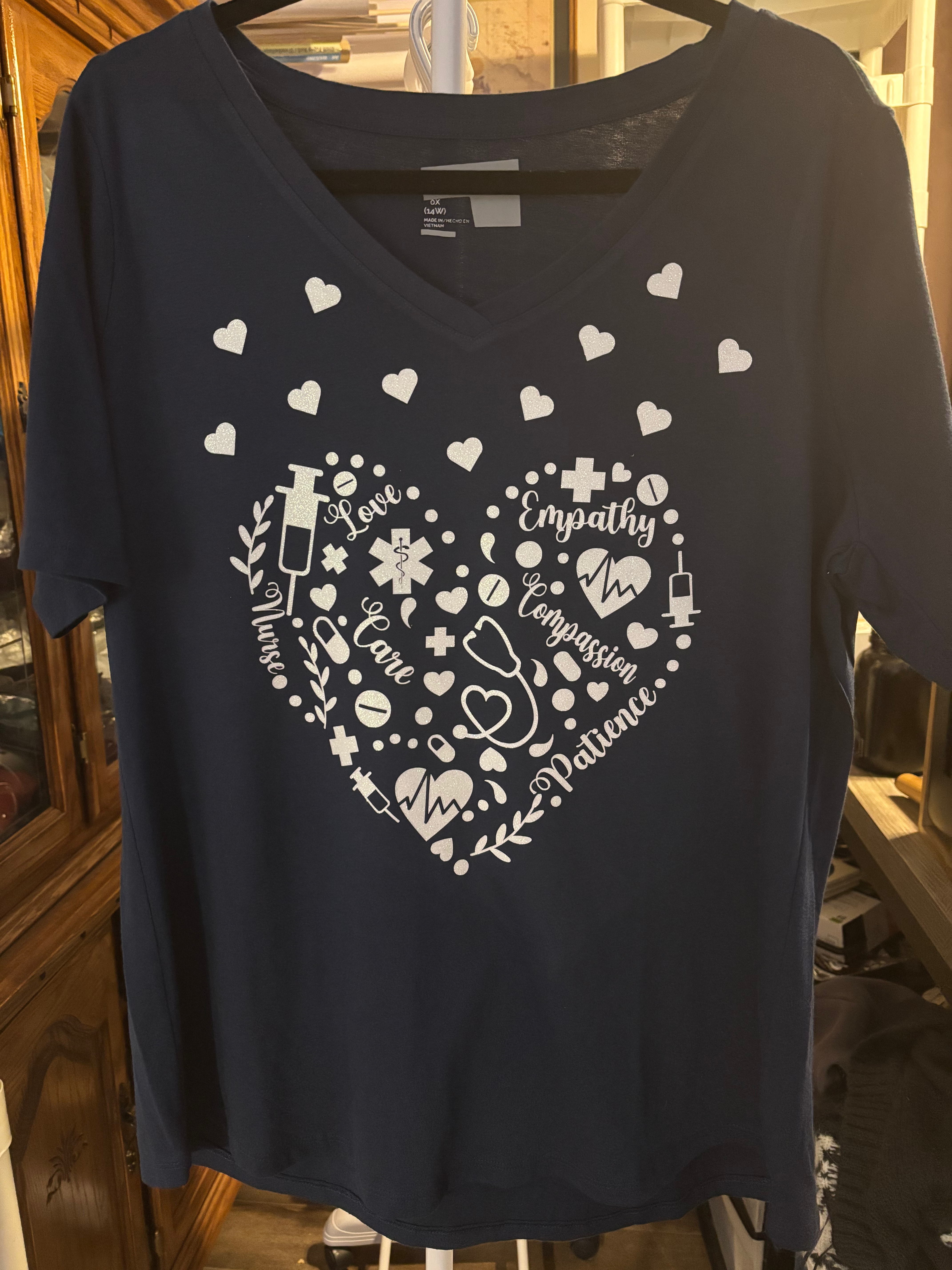 Nurse Heart Shirt, size 3X