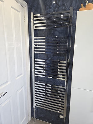 Designer bathroom chrome heated towel radiator