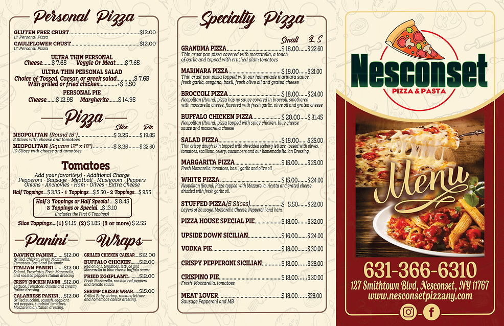 Dinner Menu Sundried Tomato Cafe