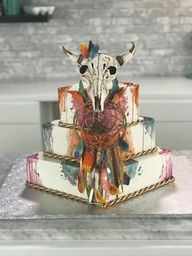 sugar paste dream catcher, rice paper feathers