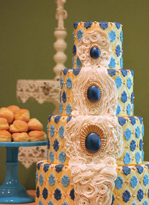 This cake was inspired by a dress designed by Stella McCartney for an editorial shoot