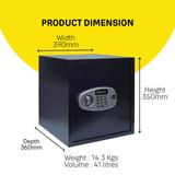 Thumbnail: Yale Standard X-Large Electronic Safe with Pincode Access- 41 litres, Black
