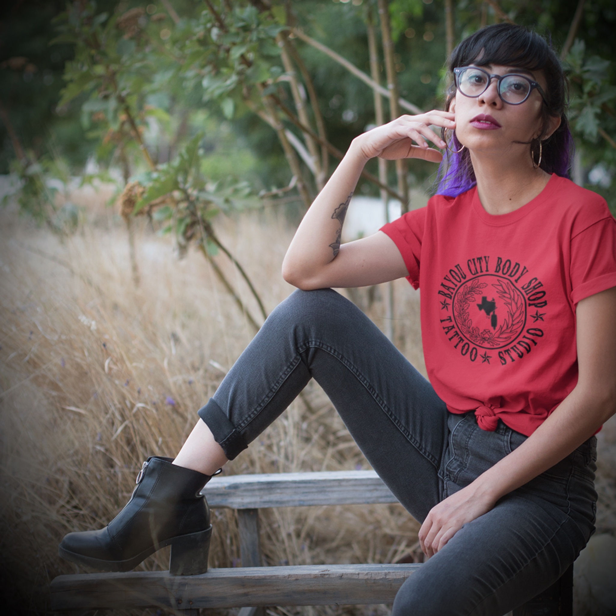 Logo Tee (Unisex)- Red/Black